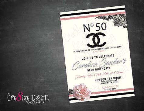 chanel themed birthday card|Chanel no 50 birthday.